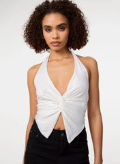 Diamante Slinky Halter Top