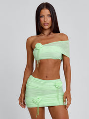 SELINE MINI SKIRT GREEN