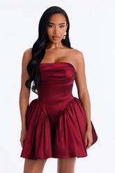 Alora Strapless Taffeta Mini Dress