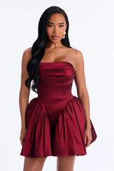 Alora Strapless Taffeta Mini Dress