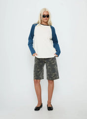 Kravitz Long Sleeve Baseball Raglan Top Blue
