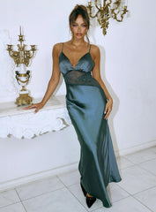 Faera Lace Maxi Dress Blue