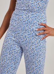 Ditsy Print Flare Trousers