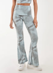 Tie Dye Rib Fold Over Flares