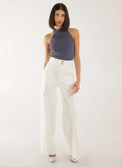 High Neck Logo Detail Racer Top