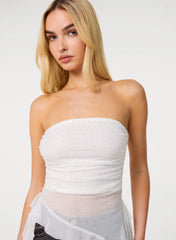 Asymmetric Diamante Bandeau Top