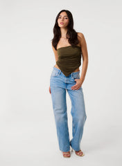 Ruched Slinky Bandeau Top