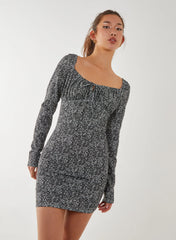Long Sleeve Ditsy Floral Dress