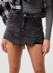 Distressed Denim Shorts