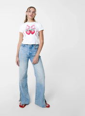 Diamante Strawberry Bow Tee
