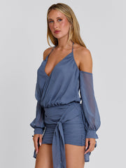 ANNABEL MINI DRESS STEEL