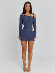 AURELLE MINI DRESS STEEL GREY