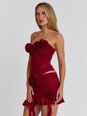 Evelane Mini Skirt Red