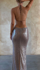 MIRROR MAXI DRESS TAN