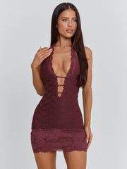 INDIA MINI DRESS DARK MAUVE