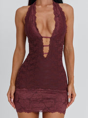 INDIA MINI DRESS DARK MAUVE