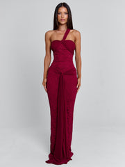 IRMA MAXI DRESS BURGUNDY