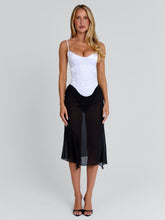 KAILEN MIDI DRESS WHITE BLACK