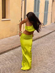 Luccy Maxi Skirt Chartreuse
