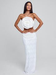 Niva Maxi Skirt White