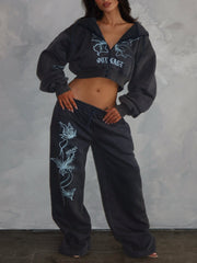 Nya Cropped Hoodie Vintage Navy