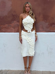 Palmina Midi Skirt White