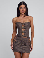 Rodeo Mini Skirt Chocolate