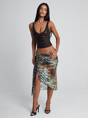 Roei Corset Top Dark Brown