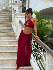 Roel Maxi Skirt Red