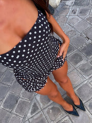 Sola Mesh Corset Top Polka Dot