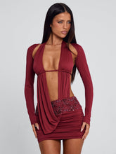 Venari Mini Dress Burgundy