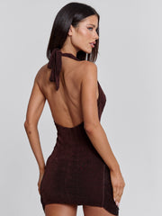 Zephyria Mini Dress Chocolate