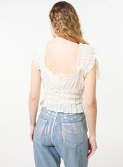 Ribbon Trim Milkmaid Top