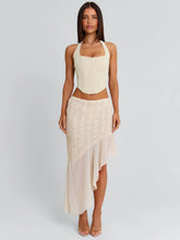 VICTOREA MIDI SKIRT CREAM