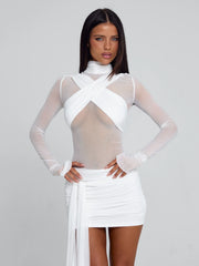 OLYRA MINI DRESS WHITE