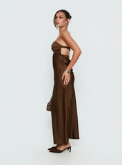 Faviola Strapless Maxi Dress Chocolate