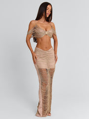 ROWAN MAXI SKIRT GOLD