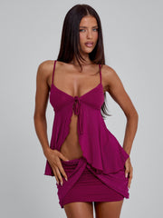 GEORGINA MINI SKIRT PLUM
