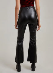 Flare Leather Look Trousers