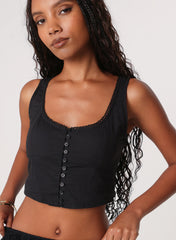 Button Front Corset Top
