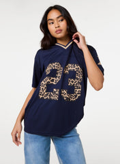 Leopard Detail Sports Jersey