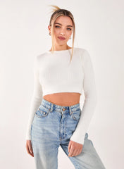 Cropped Knit Rib Top