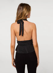 Diamante Halter Neck Top