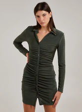 Long Sleeve Collar Mini Dress