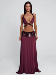 ALUNA TOP BURGUNDY