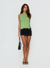 Love Notes Tie Side Sleeveless Top Green