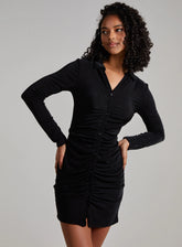 Long Sleeve Collar Mini Dress