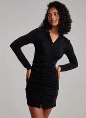 Long Sleeve Collar Mini Dress