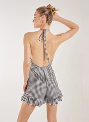 Gingham Frill Jacquard Playsuit