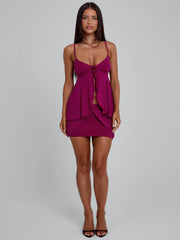 GEORGINA MINI SKIRT PLUM